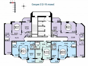 секция 2 (2-10 этажи)